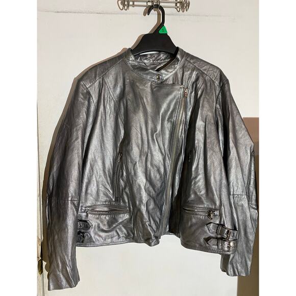 Lauren Ralph Lauren Metalic Moto Jacket Women's 3X NEW - Picture 4 of 12